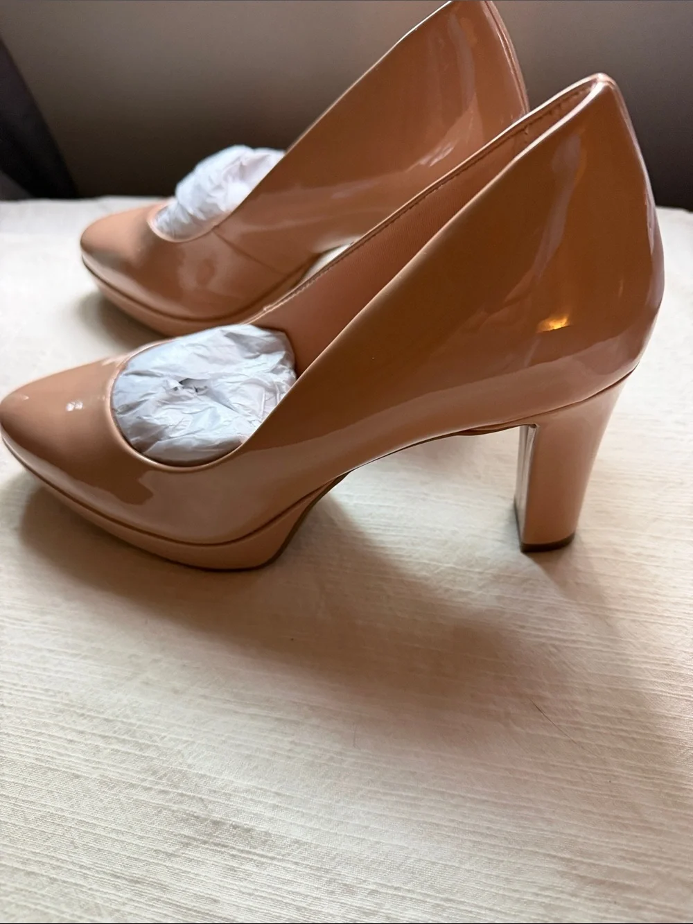 Anne Klein Iflex Women's Nude Patent Pointed-Toe Pumps NWOT